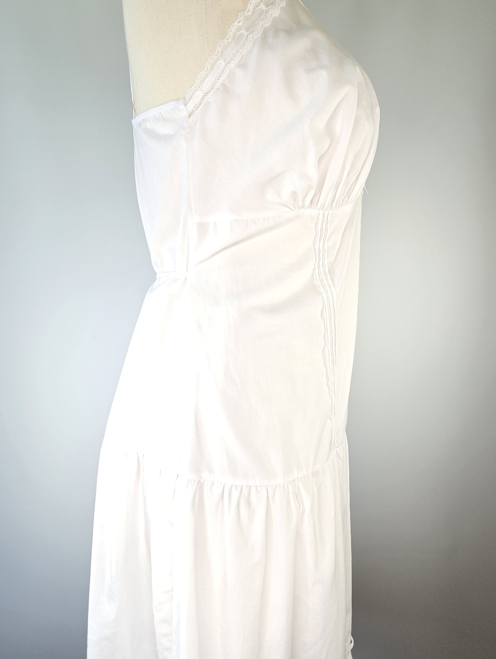 VS PINK x Frankies Bikinis White Cotton Poplin Lace & Ribbon Trim Maxi Dress XXL - Picture 3 of 11